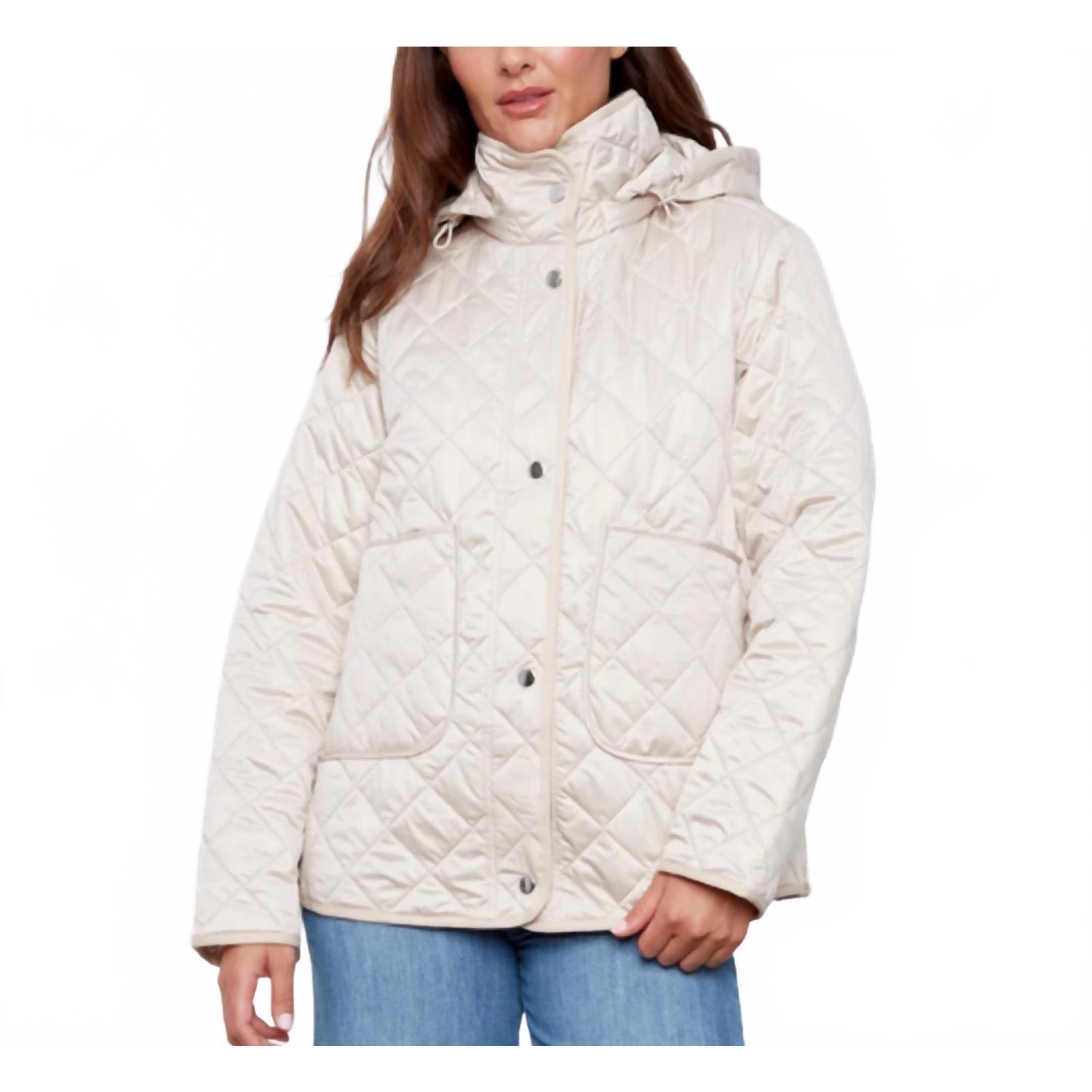 New Adroit Atelier Shelby Quilted Coat In Champagne